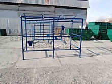 Покраска каркаса остановочного павильона, цвет остановки синий